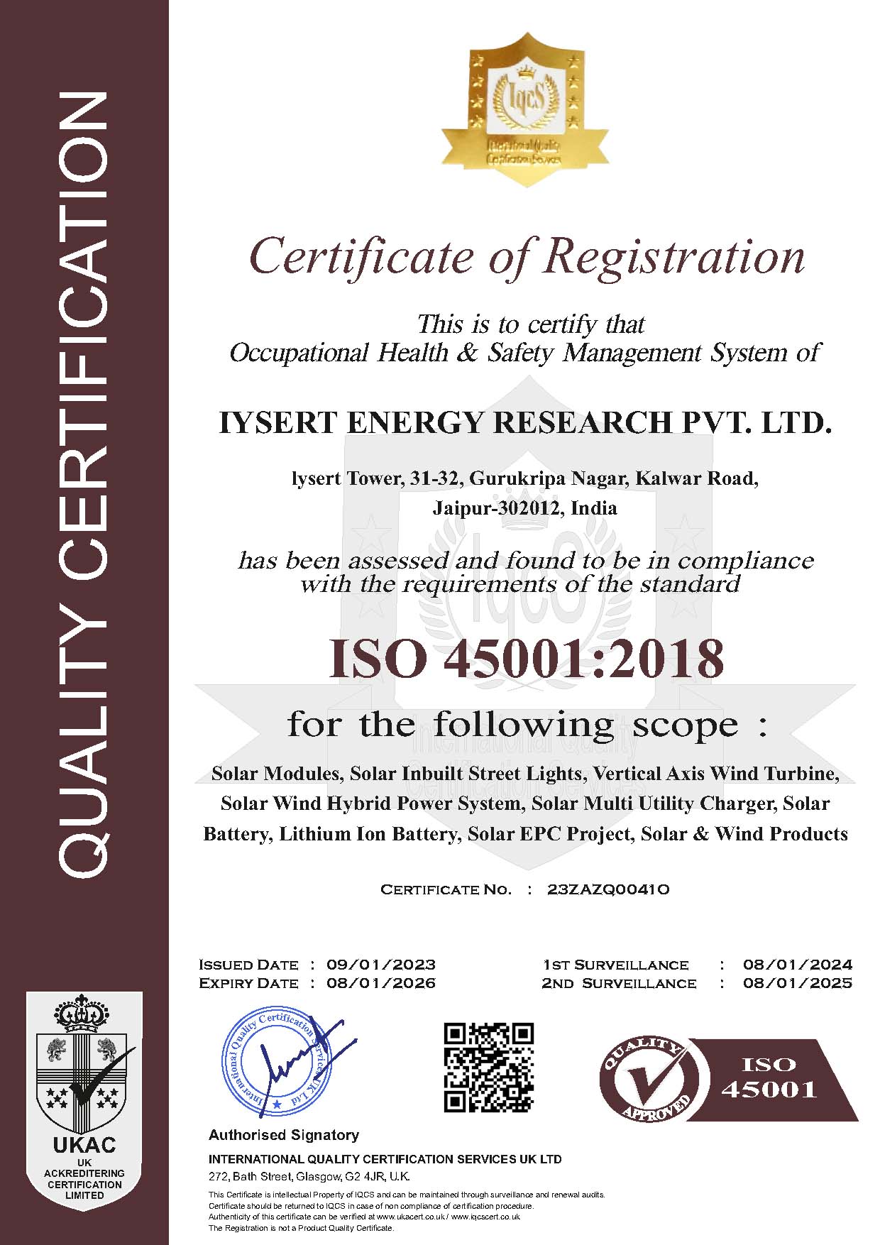 iysert energy certificates